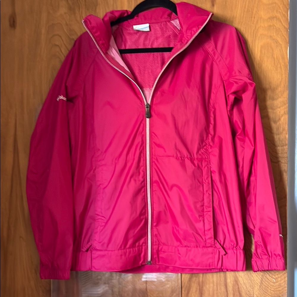 Columbia Women’s Pink Omnishield Lightweight Hooded Rain Jacket